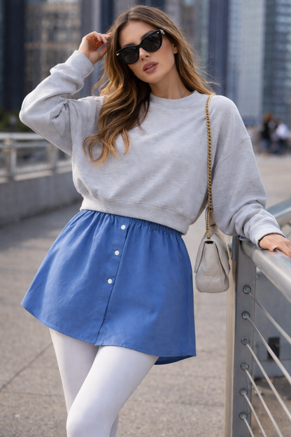 Gömlek Etek - Kot Rengi