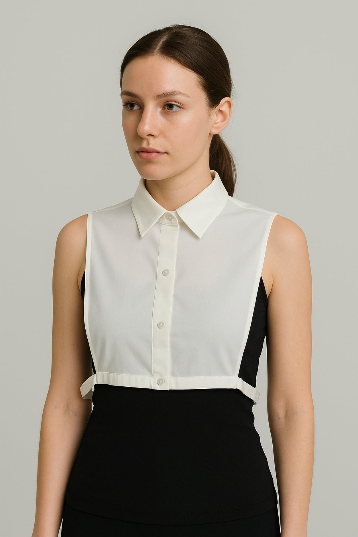 Beyaz Klasik Sivri Gömlek Yaka Aparatı - Takma Yaka