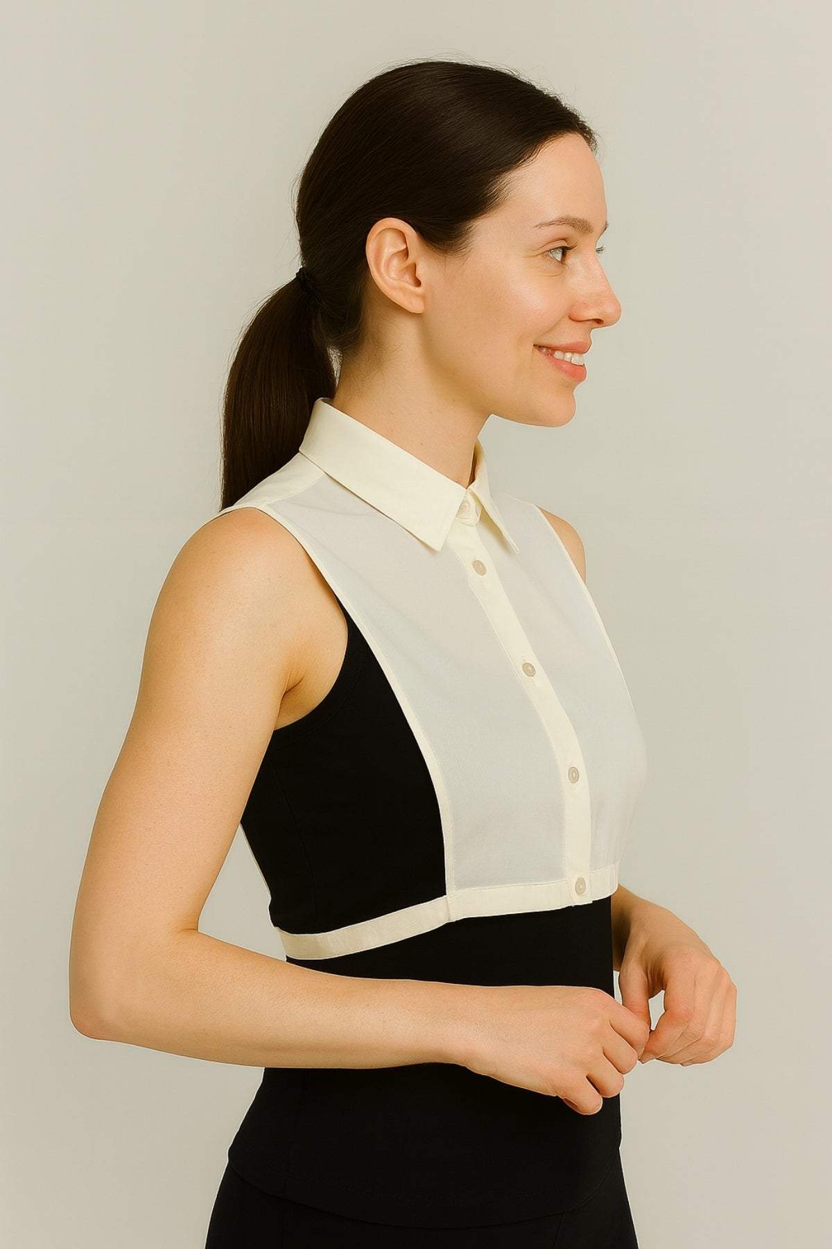 Beyaz Klasik Sivri Gömlek Yaka Aparatı - Takma Yaka