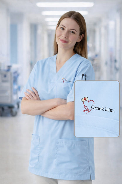 5'li Paket Tek Üst 4 Cepli Scrubs Forma