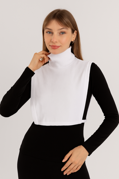 Fully Covered Corduroy Neck Collar - White