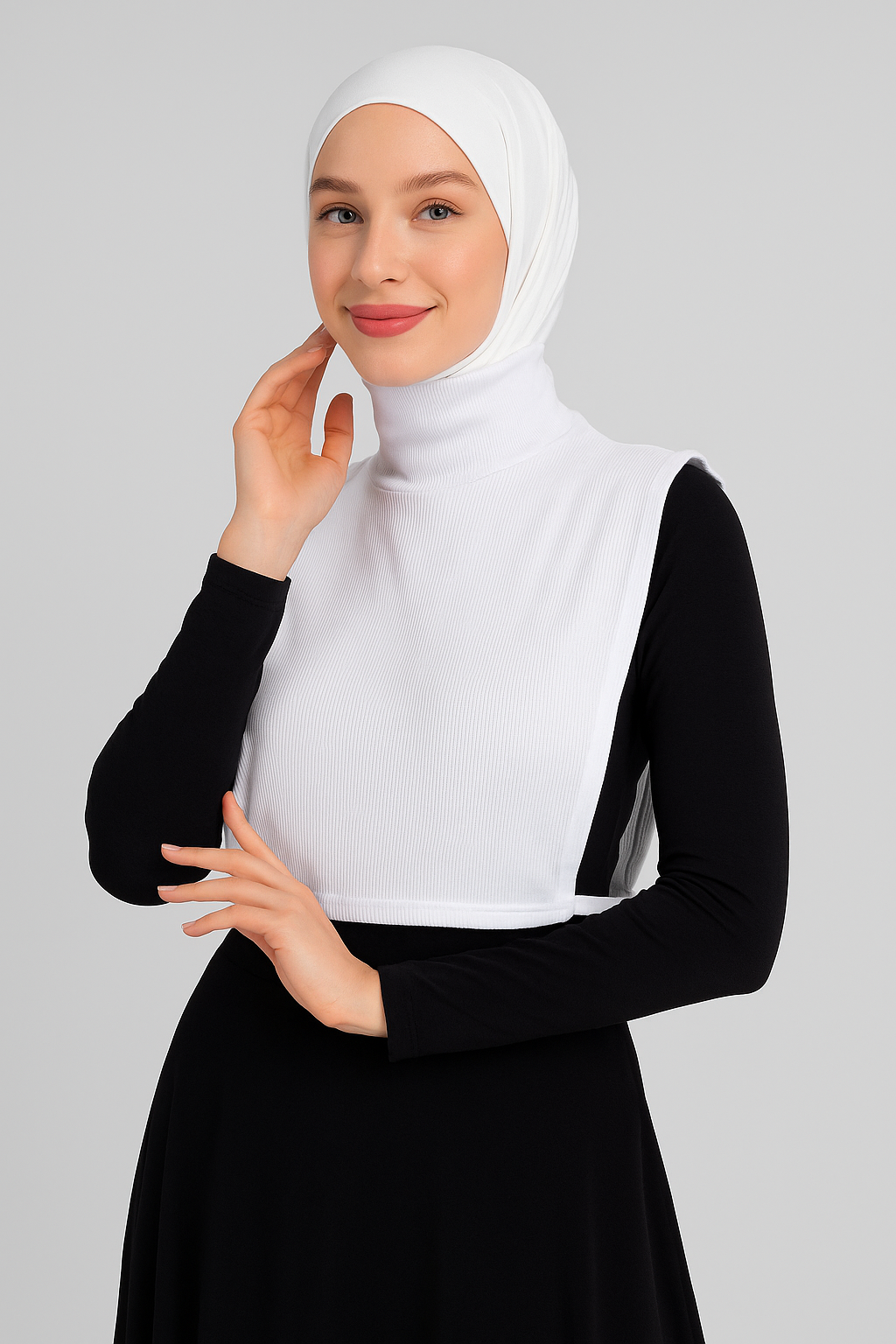 Fully Covered Corduroy Neck Collar - White