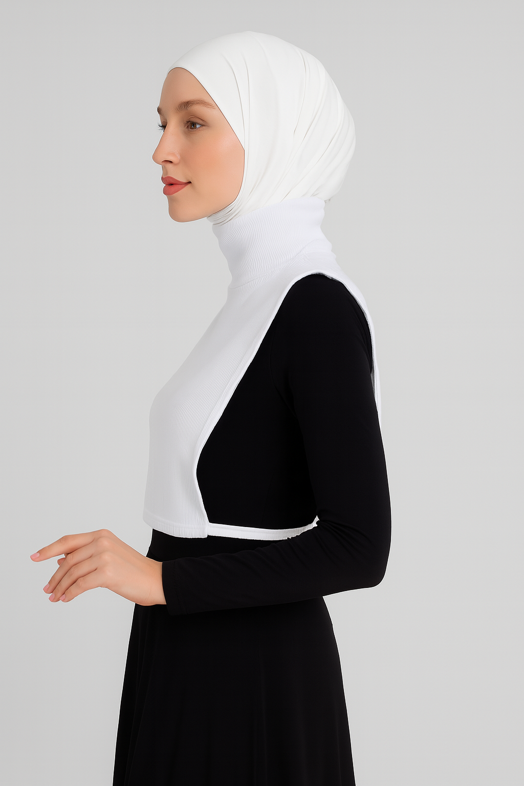 Fully Covered Corduroy Neck Collar - White