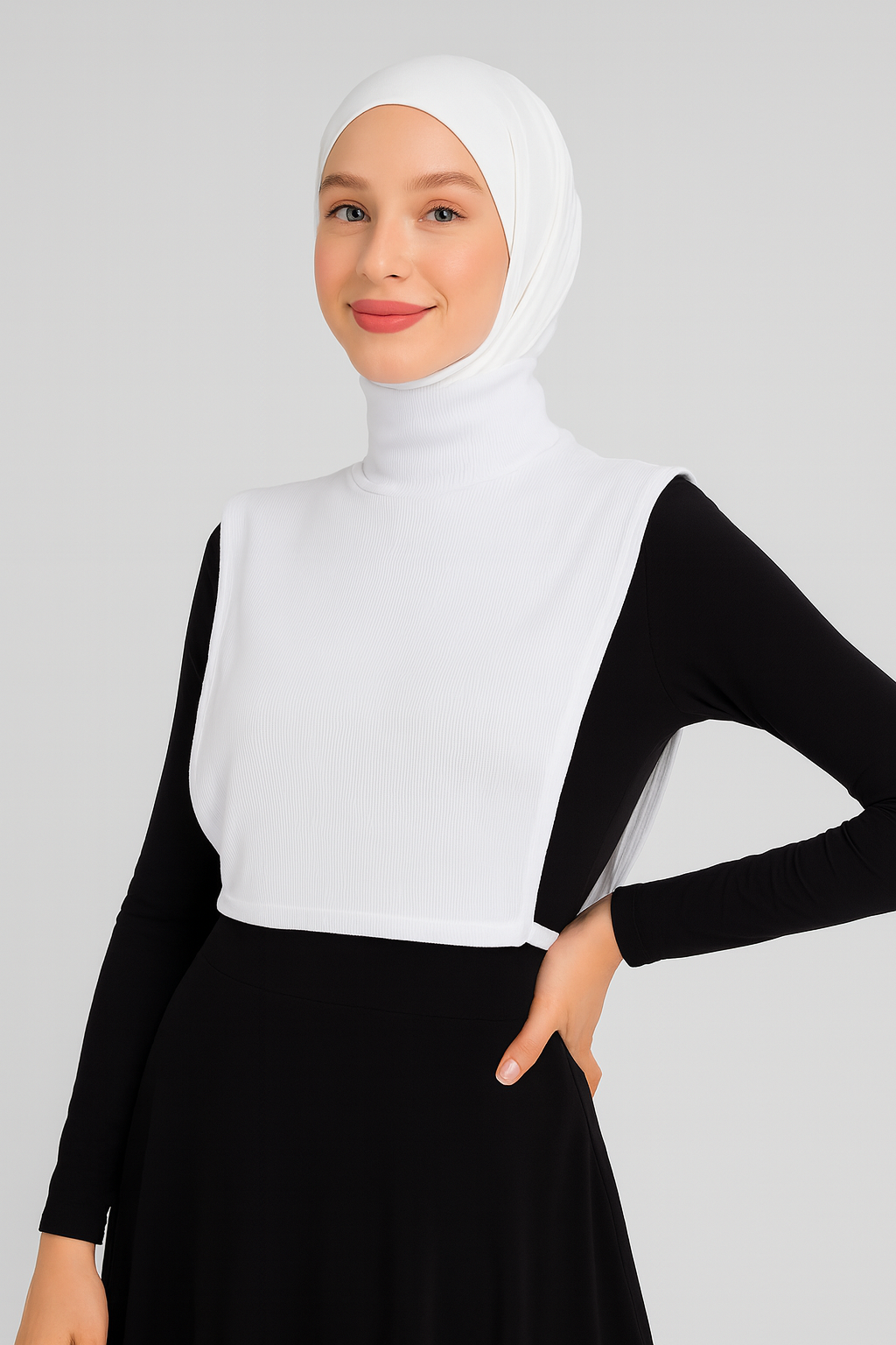 Fully Covered Corduroy Neck Collar - White