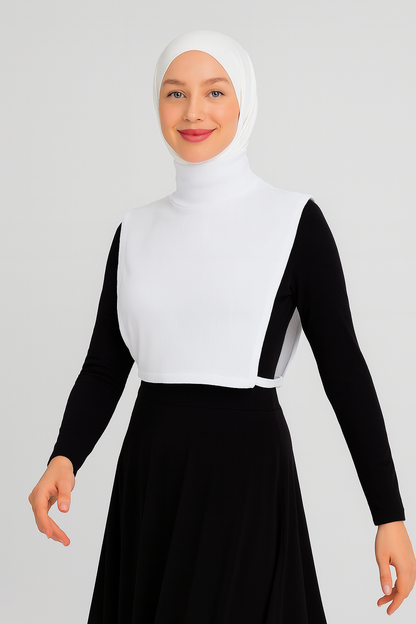 Fully Covered Corduroy Neck Collar - White