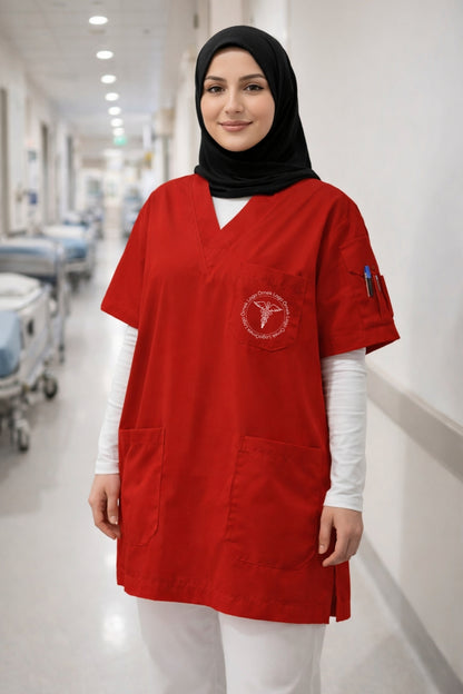 5'li Paket Tek Üst 4 Cepli Scrubs Forma