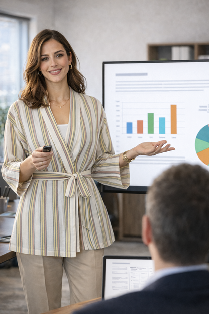 Handwoven Kimono - Green Red