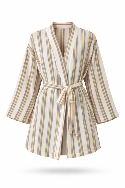 Handwoven Kimono - Green Red