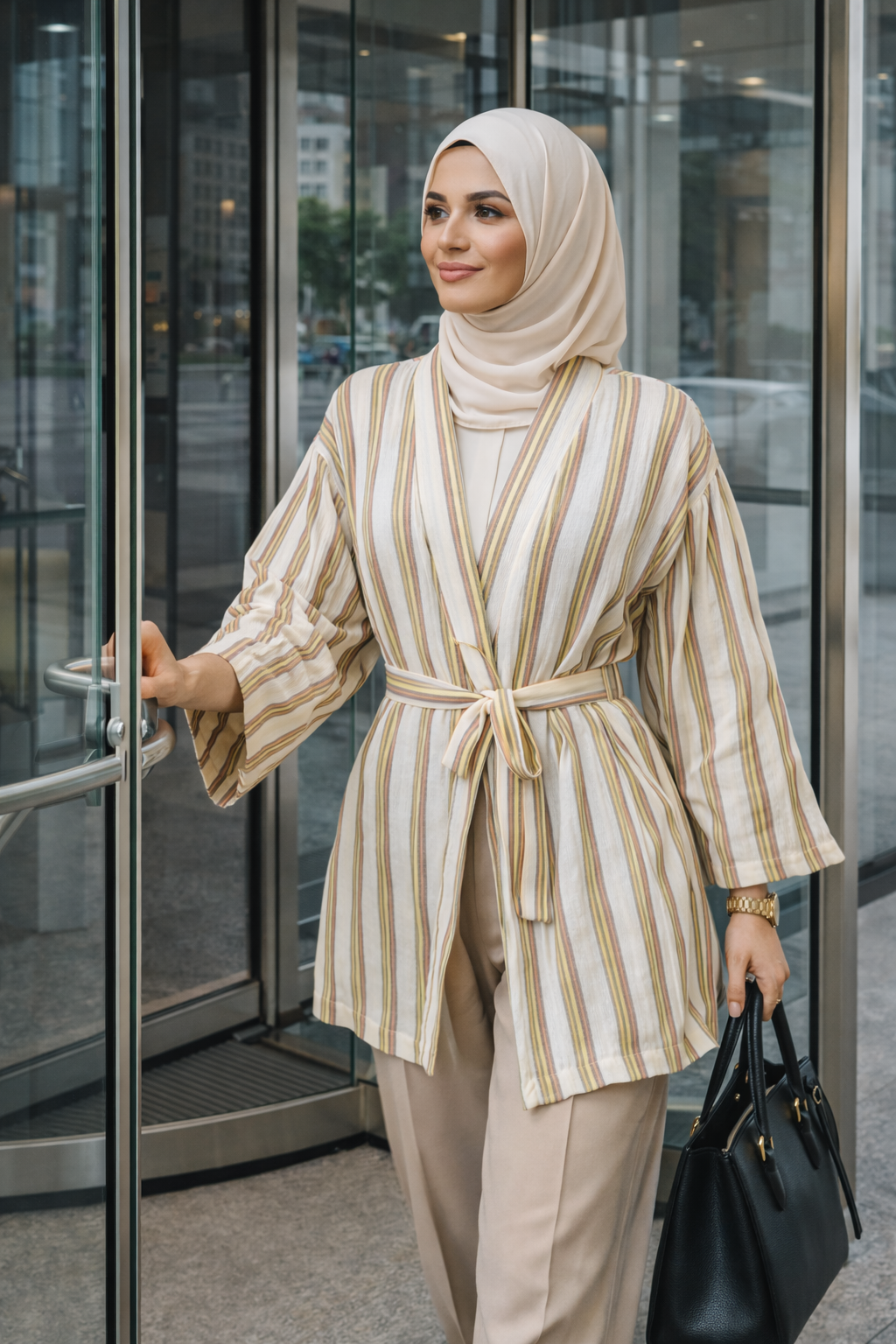 Handwoven Kimono - Green Red