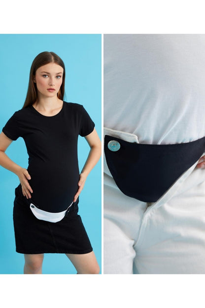 Pantolon Genişletici Ek Parça 2'li Set Siyah ve Beyaz