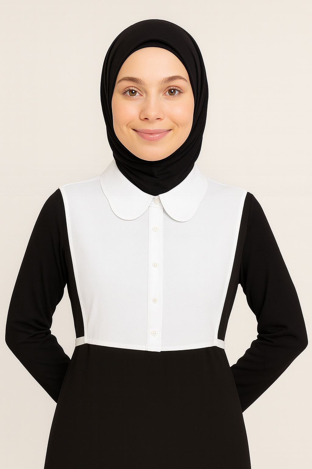 Zarif Papatya Model Gömlek Yakası - Beyaz