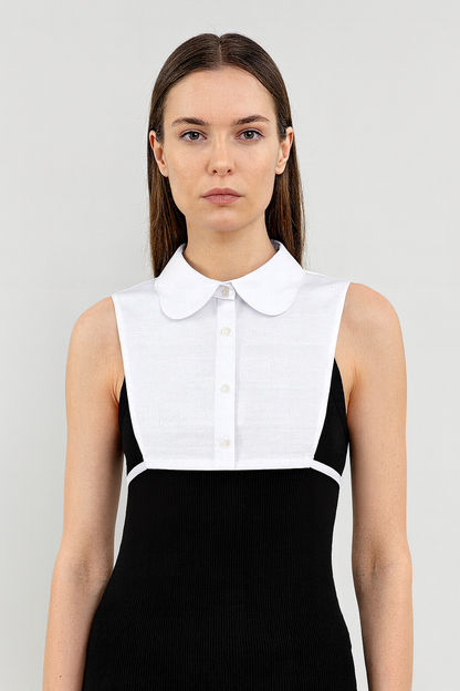 Zarif Papatya Model Gömlek Yakası - Beyaz