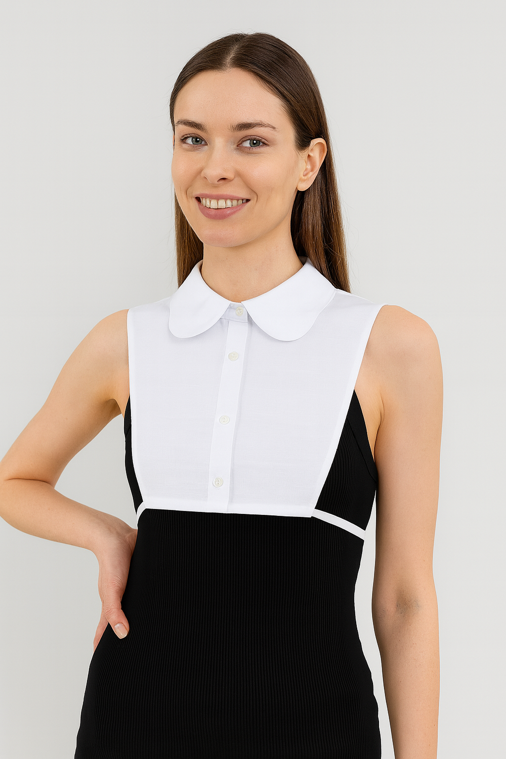 Zarif Papatya Model Gömlek Yakası - Beyaz