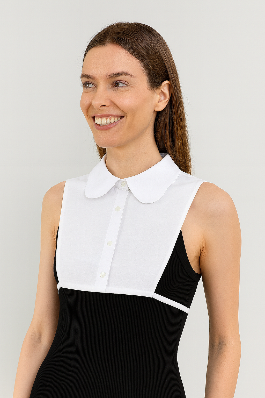 Zarif Papatya Model Gömlek Yakası - Beyaz