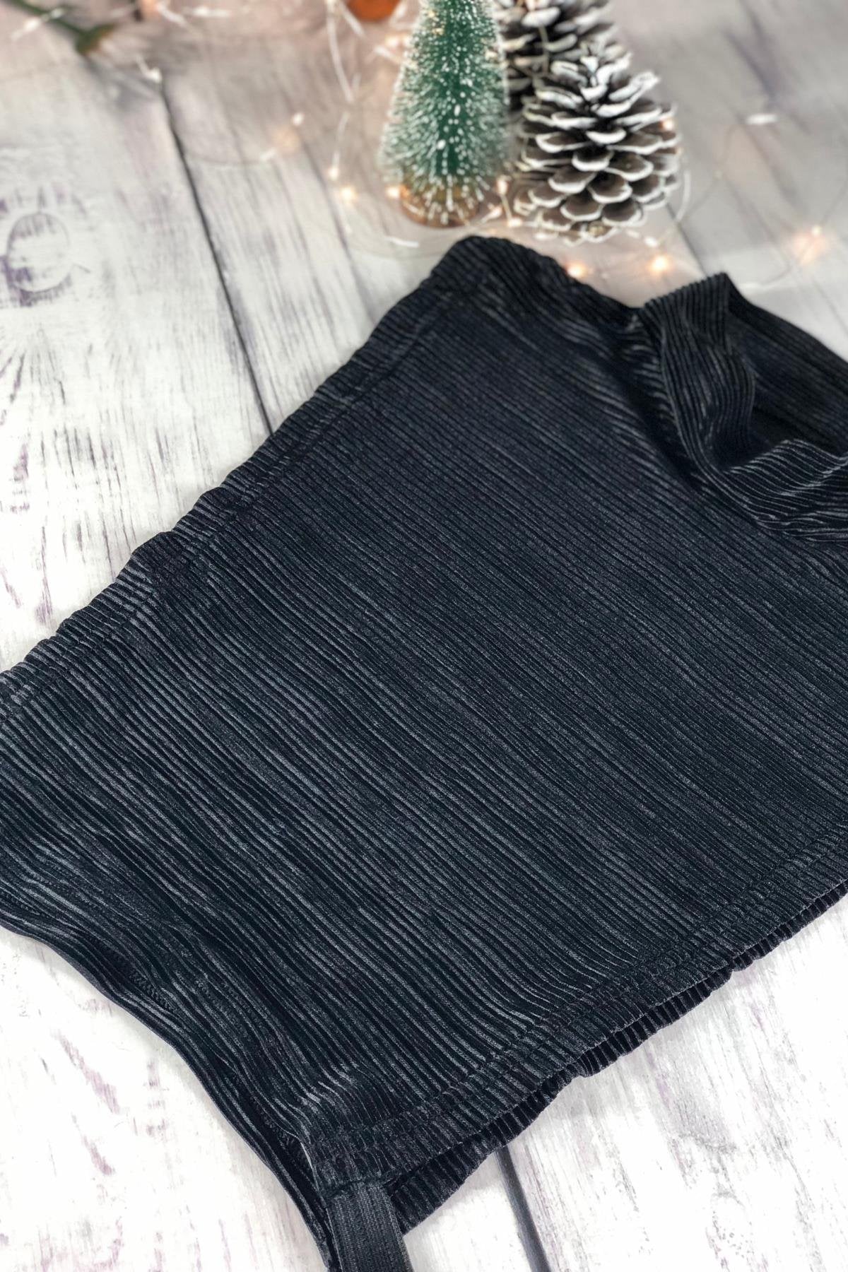 Parlak Kolsuz Boyunluk - Siyah