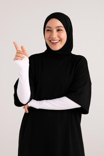 Parmak Detaylı Lastikli Kolluk - Beyaz