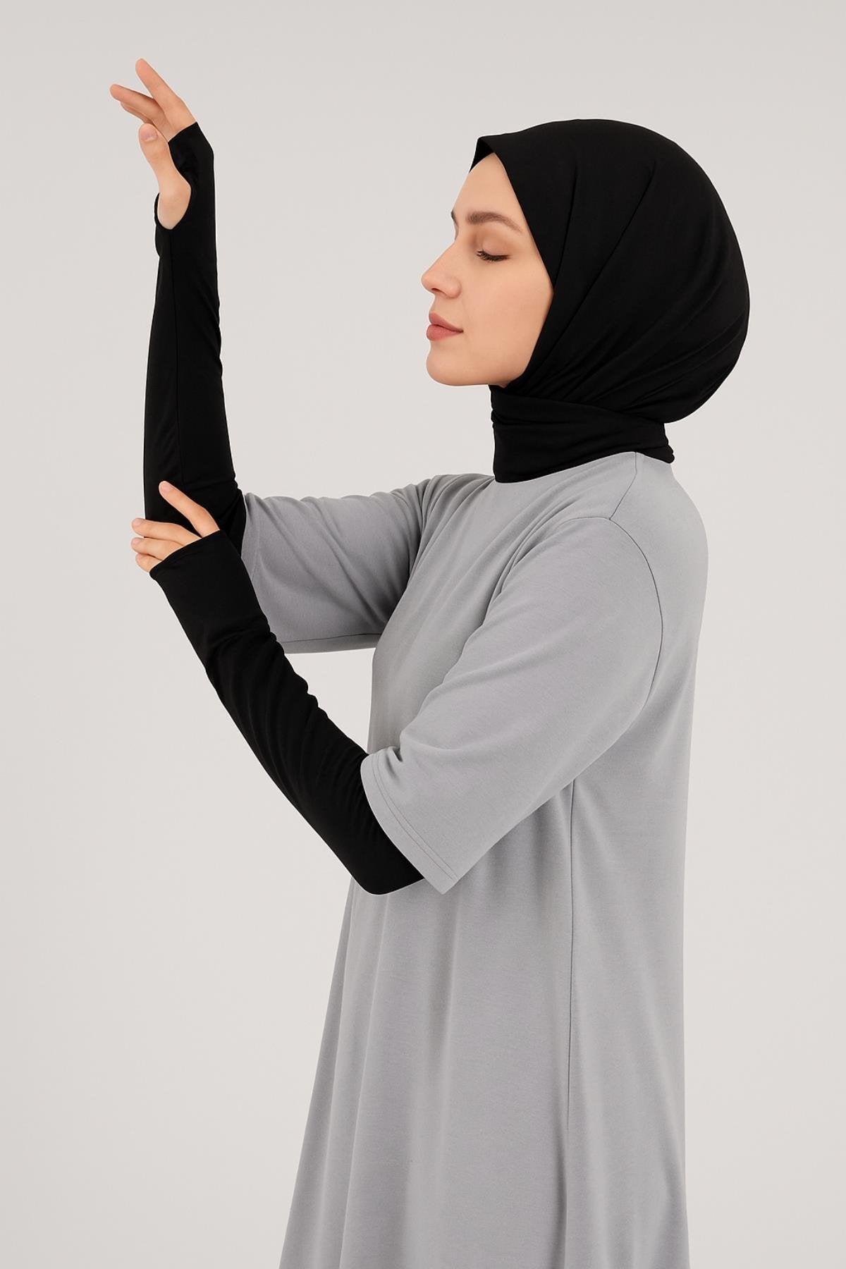 Parmak Detaylı Lastikli Kolluk - Siyah