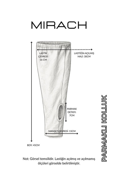 Parmak Detaylı Lastikli Kolluk - Siyah