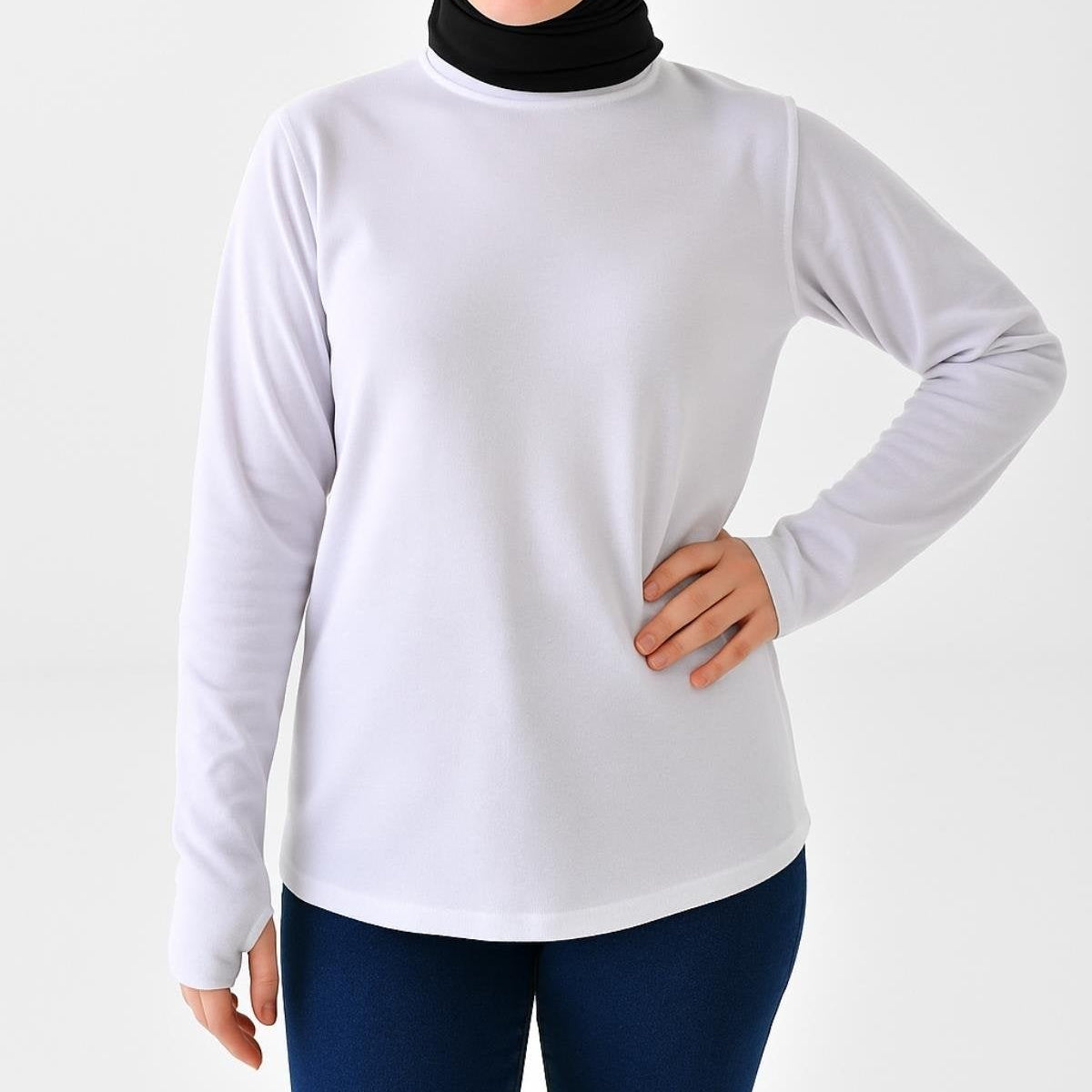 Tesettür bluz modelleri beyaz sade şık kombin