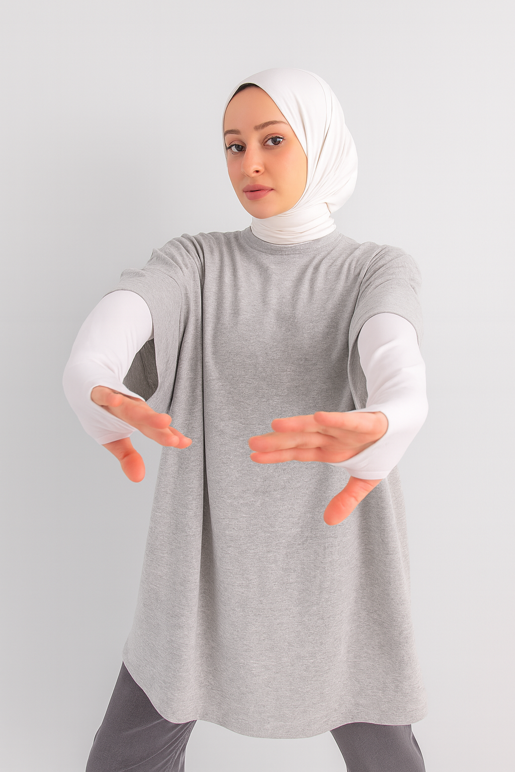 Parmak Detaylı Lastikli Kolluk - Beyaz