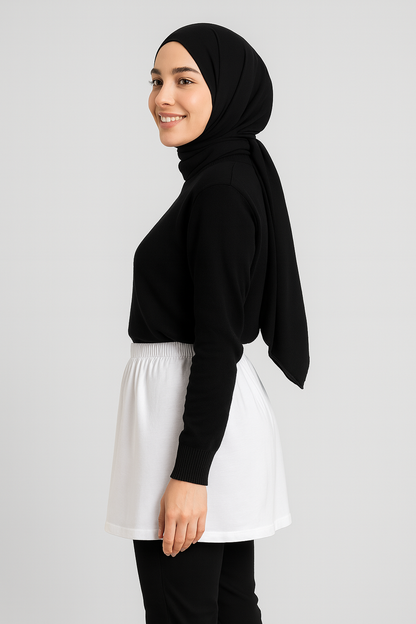 تنورة داخلية بفتحة - بيضاء