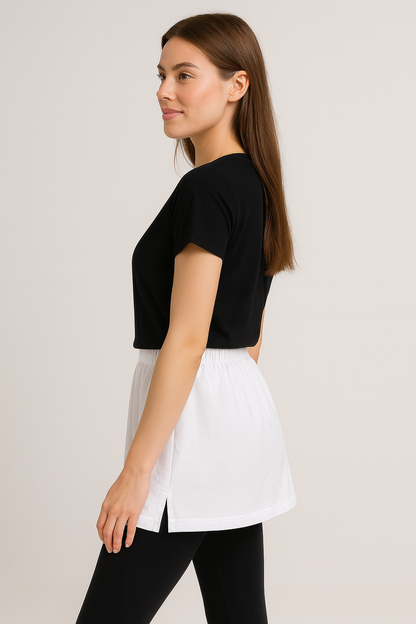 تنورة داخلية بفتحة - بيضاء