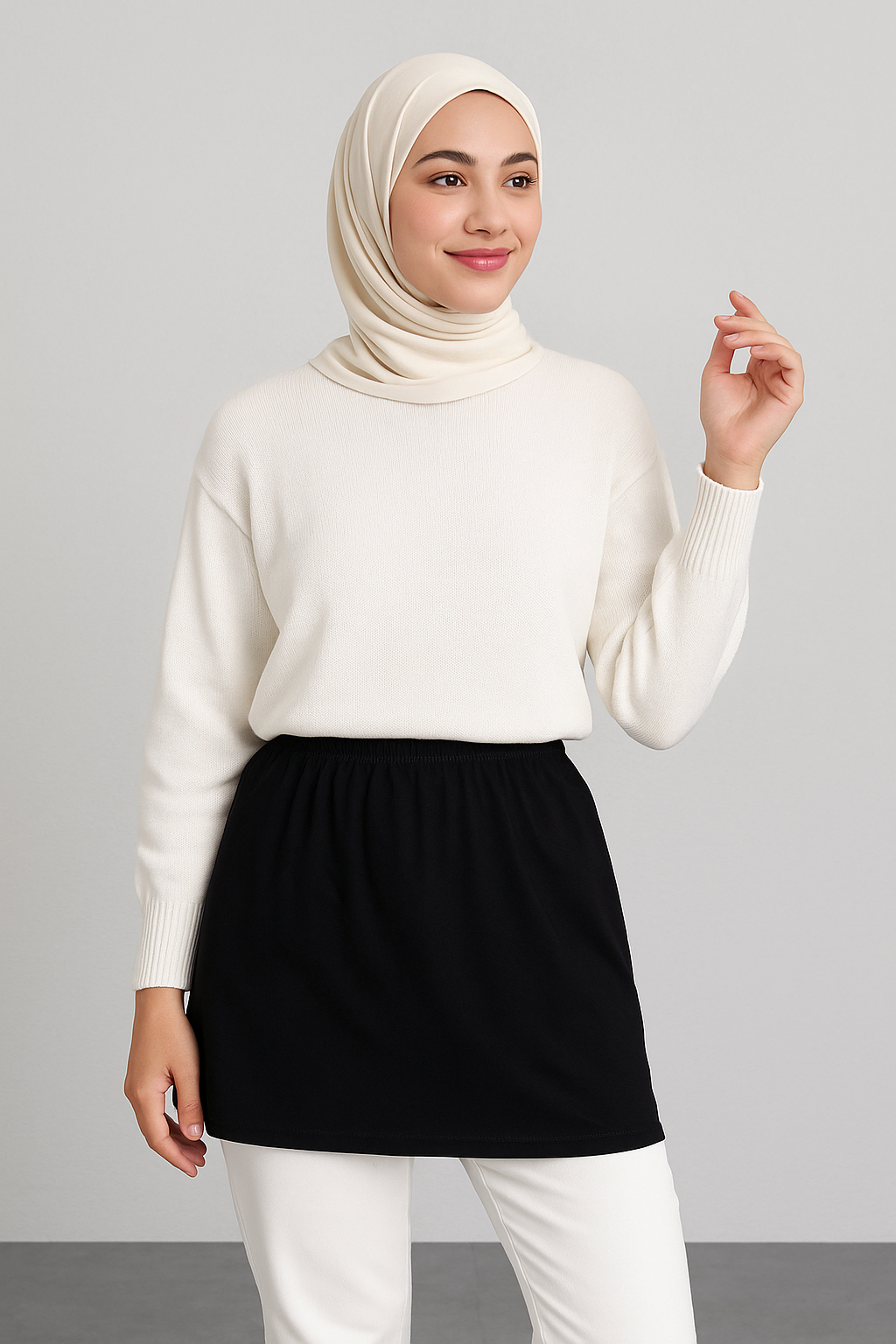 Slit Underwear Skirt - Black