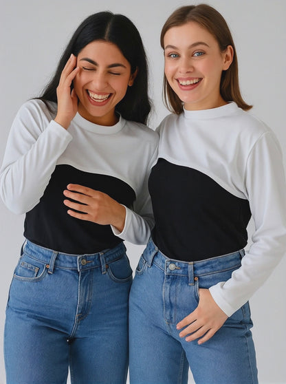 2 Adet Beyaz Dik Yaka Boyunluklu Kolluk