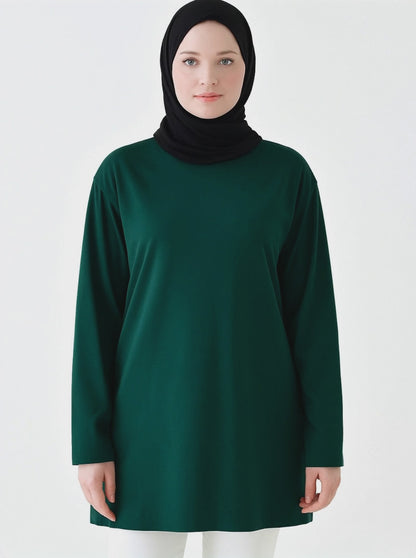 Uzun Kollu Tunik (Bandana Hediyeli) - Zümrüt