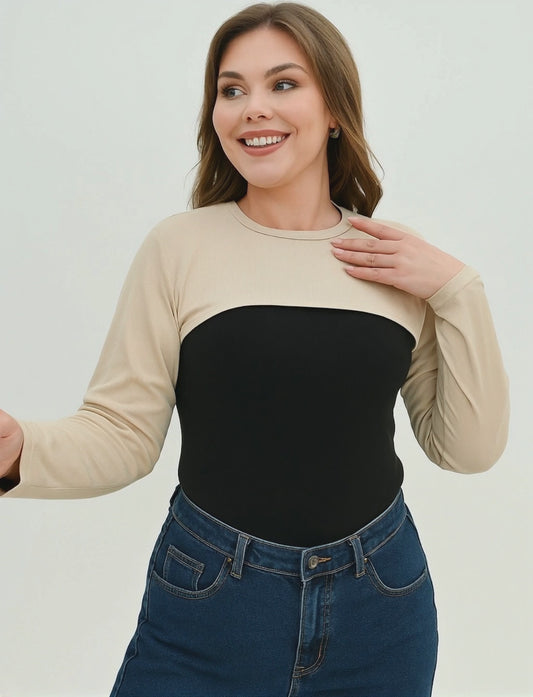 Sıfır Yaka Boyunluklu Kolluk - Bej