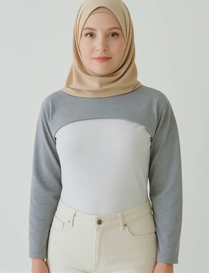 Dik Yaka Boyunluklu Kolluk - Gri