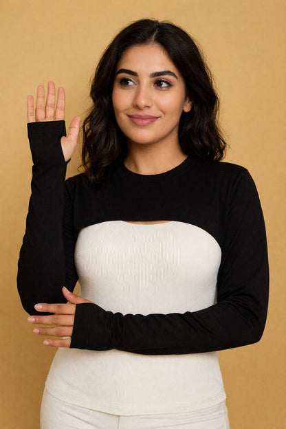 Sıfır Yaka Parmaklı Boyunluklu Kolluk Modeli