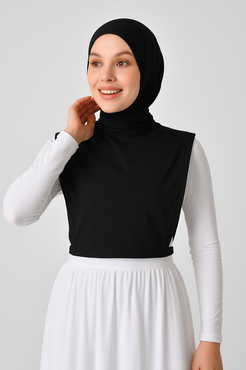 Zero Collar Sleeveless Neck Collar - Black