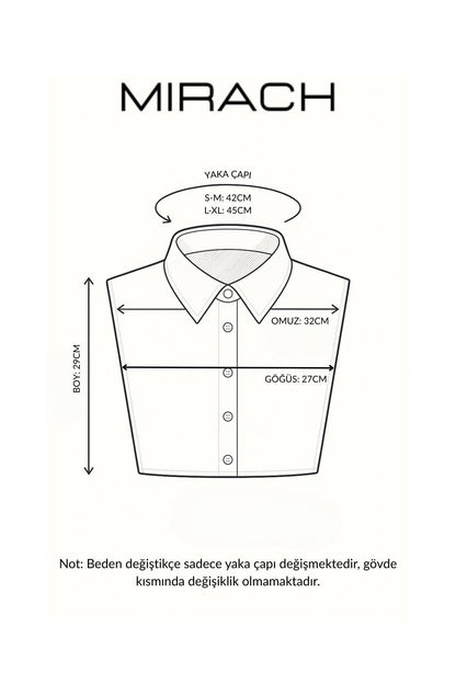 Sivri Yakalı Gömlek Yakası - Beyaz