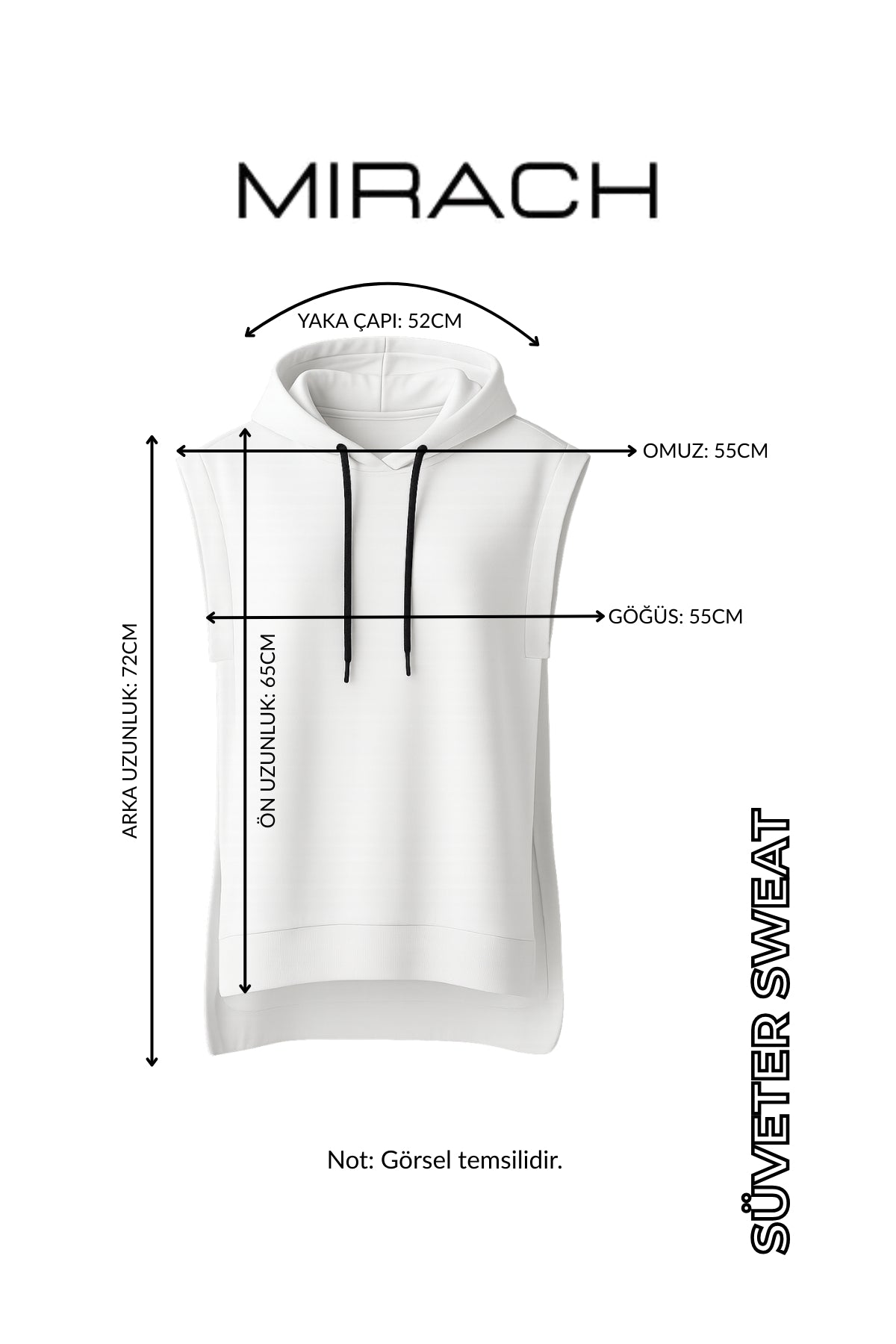 MIRACH Curve Büyük Beden Yanları Düğmeli Süveter Sweat - Ekru