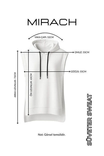 MIRACH Curve Büyük Beden Yanları Düğmeli Süveter Sweat - Ekru
