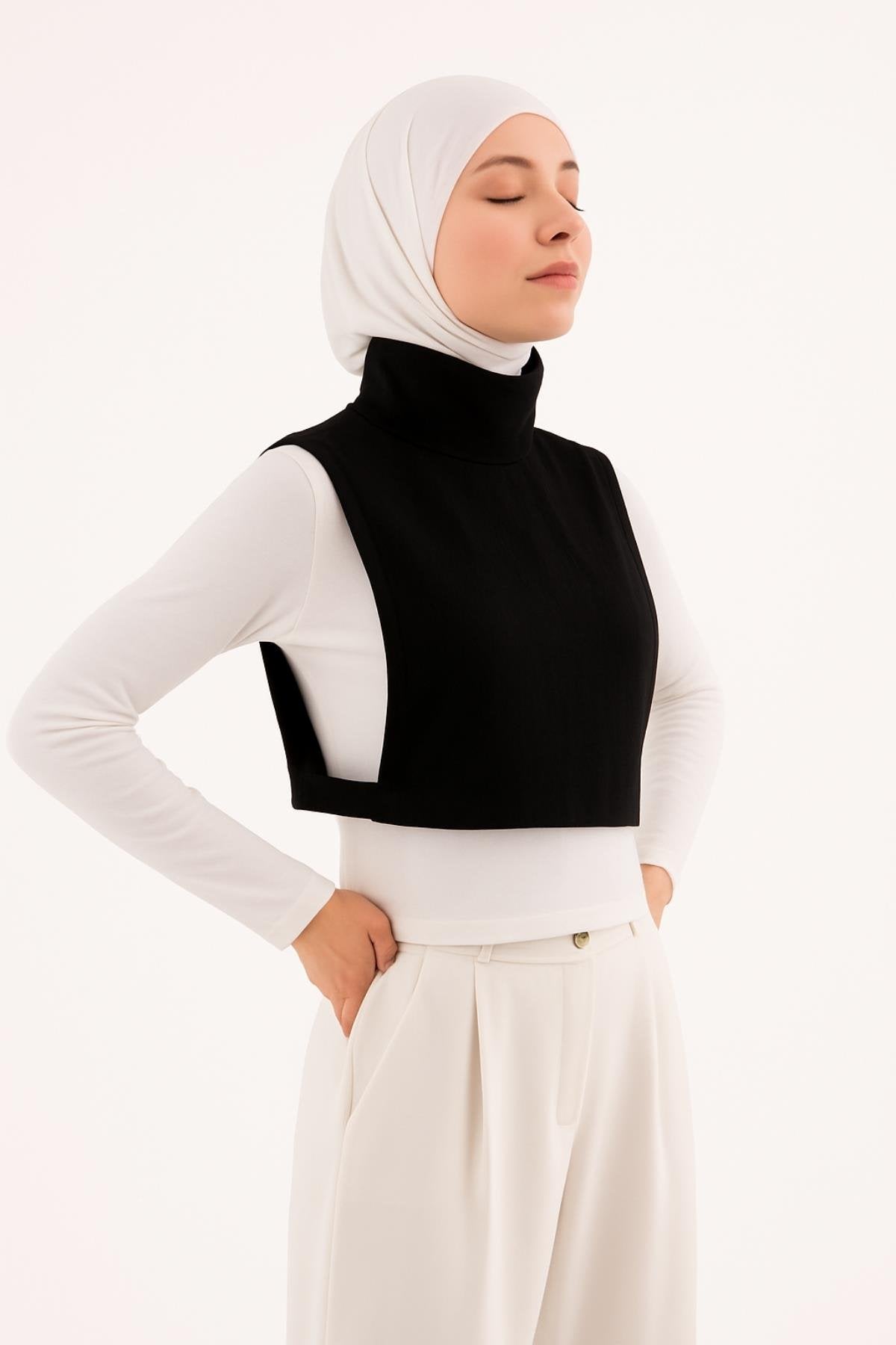 Tam Balıkçı Full Kapalı Fitilli Boyunluk - Siyah