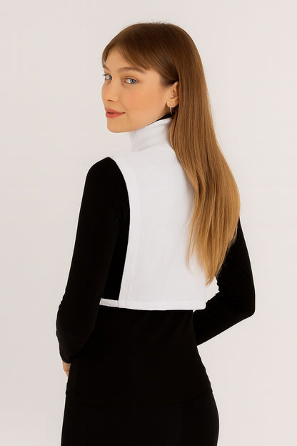 Tam Kapalı Balıkçı Yaka Kolsuz Boyunluk Modeli