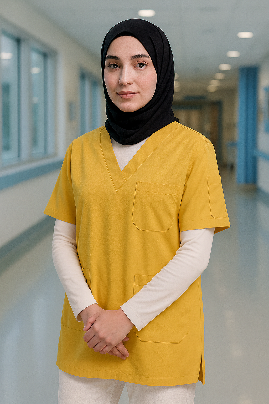 قميص تنظيف من قطعة واحدة - أسود