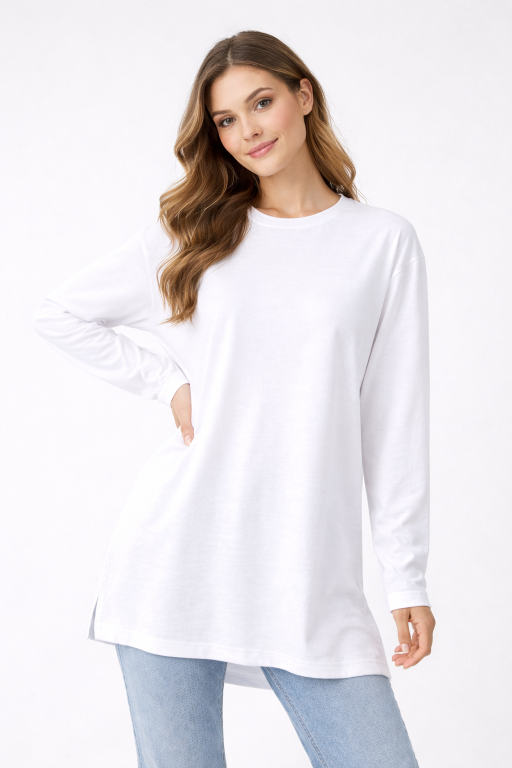 Long-Sleeved Tunic (Bandana Included) - White