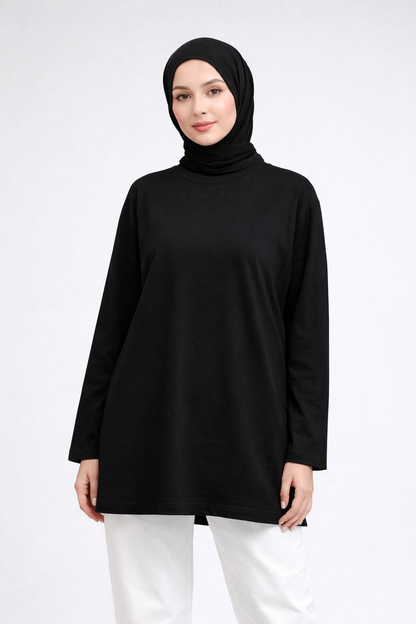 Long-Sleeved Tunic (Bandana Included) - Black