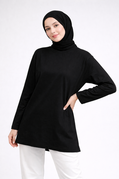 Long-Sleeved Tunic (Bandana Included) - Black
