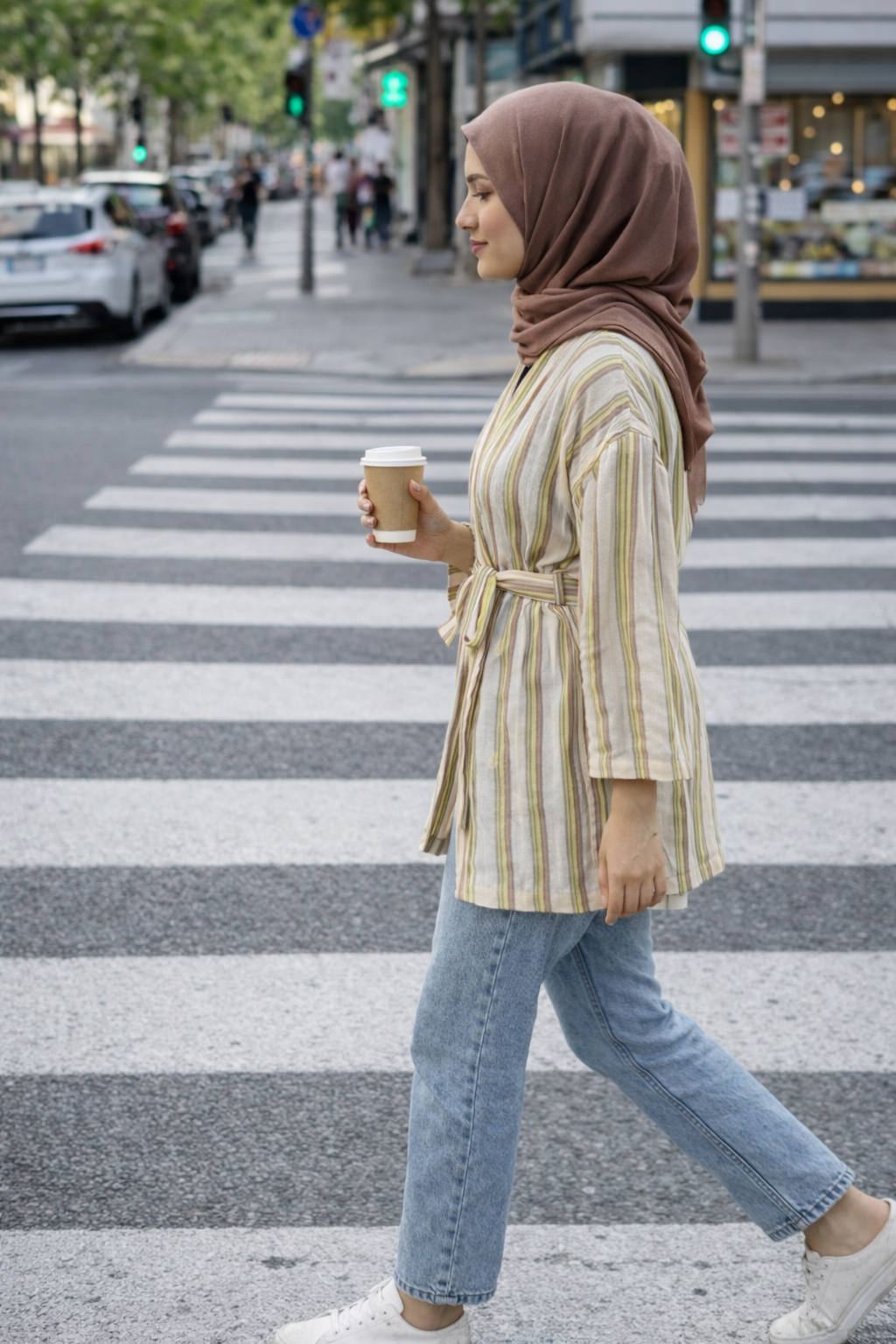 Handwoven Kimono - Green Red